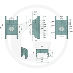 Prowadnica do zaczepu 295/26/25mm Scharmüller 00108050
