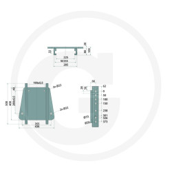 Prowadnica do zaczepu 255/32/25mm Scharmüller 00295150-SET-A02