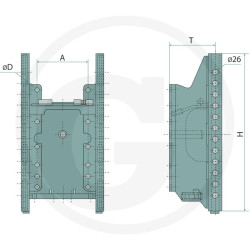 Prowadnica do zaczepu 330/32/26mm Sauermann 711350101