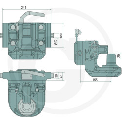 Zaczep Piton Fix do prowadnicy 241/30/22mm, Scharmüller