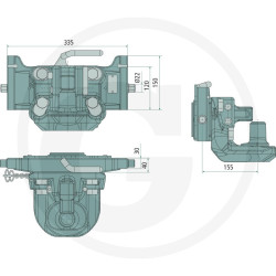 Zaczep Piton Fix do prowadnicy 335/30/22mm, Scharmüller