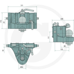 Zaczep Kulowy K80 do prowadnicy 311/30/20mm, Scharmüller 05631161A11