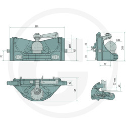 Zaczep Kulowy K80 do prowadnicy 390/32/25mm, Scharmüller 05639046A24