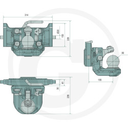Zaczep Kulowy K80 do prowadnicy 314/30/20mm, Scharmüller 07631452A02