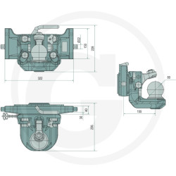 Zaczep Kulowy K80 do prowadnicy 322/30/22mm, Scharmüller 07632242A02