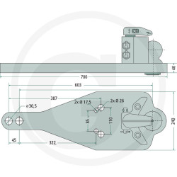 Płyta nośna K80 603/240/40 3000kg Walterscheid KBA8310XL, 8003286