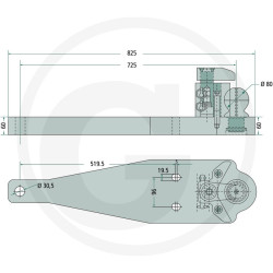 Płyta nośna K80 725/210/60 4000kg Walterscheid KBA8355, 8002728