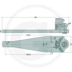 Płyta nośna K80 820/220/40 2000kg Walterscheid KBA8390B, 8002901