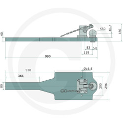 Płyta nośna K80 990/296/40 2000kg Scharmüller 009600110A01