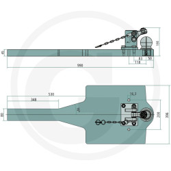 Płyta nośna K80 990/396/45 3000kg Scharmüller 009600200A01