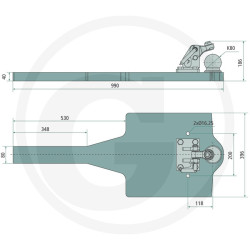Płyta nośna K80 990/396/40 2000kg Scharmüller 009600210A01