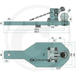 Płyta nośna K80 650/245/35 2000kg Scharmüller 009602400A02