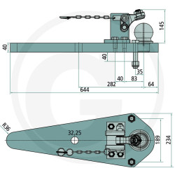 Płyta nośna K80 644/234/40 3000kg Scharmüller 009603100