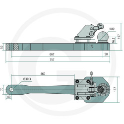 Płyta nośna K80 757/187/50 3700kg Scharmüller 009603130