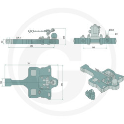 Płyta nośna K80 700/455/60 3500kg Scharmüller 009603221A11