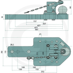 Płyta nośna K80 567/292/50 3000kg Scharmüller 009603670