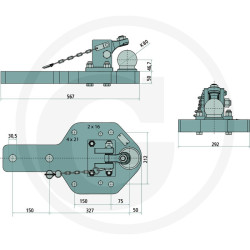 Płyta nośna K80 567/292/50 4000kg Scharmüller 009603680A11
