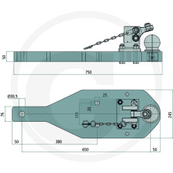 Płyta nośna K80 750/245/50 3700kg Scharmüller 009604430A24