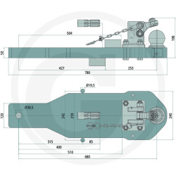 Płyta nośna K80 780/240/50 3000kg Scharmüller 009604490