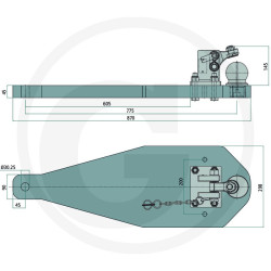 Płyta nośna K80 870/298/45 2750kg Scharmüller 009604700