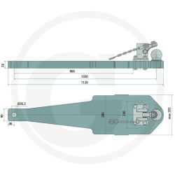 Płyta nośna K80 1120/292/50 3000kg Scharmüller 009605200