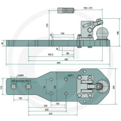 Płyta nośna K80 695/240/40 3000kg Scharmüller 009605932