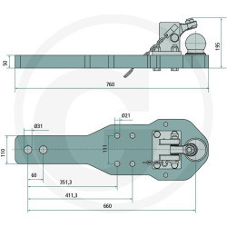 Płyta nośna K80 760/240/50 4000kg Scharmüller 009605940
