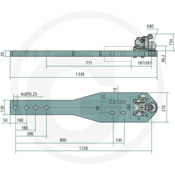 Płyta nośna K80 1338/270/50 3000kg Scharmüller 009605995