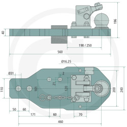 Płyta nośna K80 560/240/40 3000kg Scharmüller 009606010