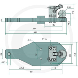 Płyta nośna K80 646/250/40 3000kg Scharmüller 009606470