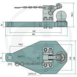 Płyta nośna K80 480/256/40 3000kg Scharmüller 009606490