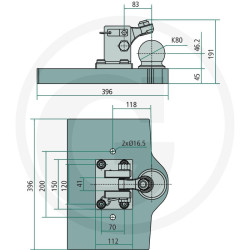 Płyta nośna K80 396/396/45 3000kg Scharmüller 009609000