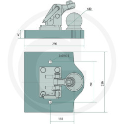 Płyta nośna Piton Fix 296/296/40 2000kg Scharmüller 009609110A01