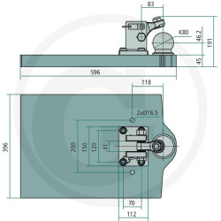 Płyta nośna K80 596/396/45 3000kg Scharmüller 009609200