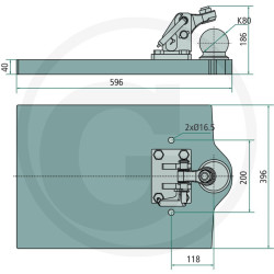 Płyta nośna K80 596/396/40 2000kg Scharmüller 009609210