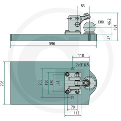 Płyta nośna K80 596/296/45 3000kg Scharmüller 009609300