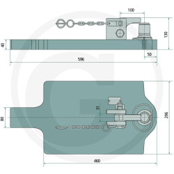 Płyta nośna Piton Fix 596/296/40 2000kg Scharmüller 009610310