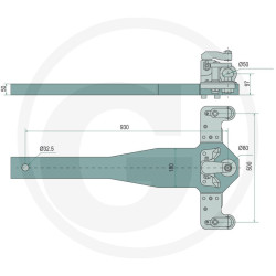 Płyta nośna K80 930/180/50 4500kg Rockinger RO825L3564C