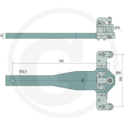 Płyta nośna K80 930/180/50 4500kg Rockinger RO825L3574C