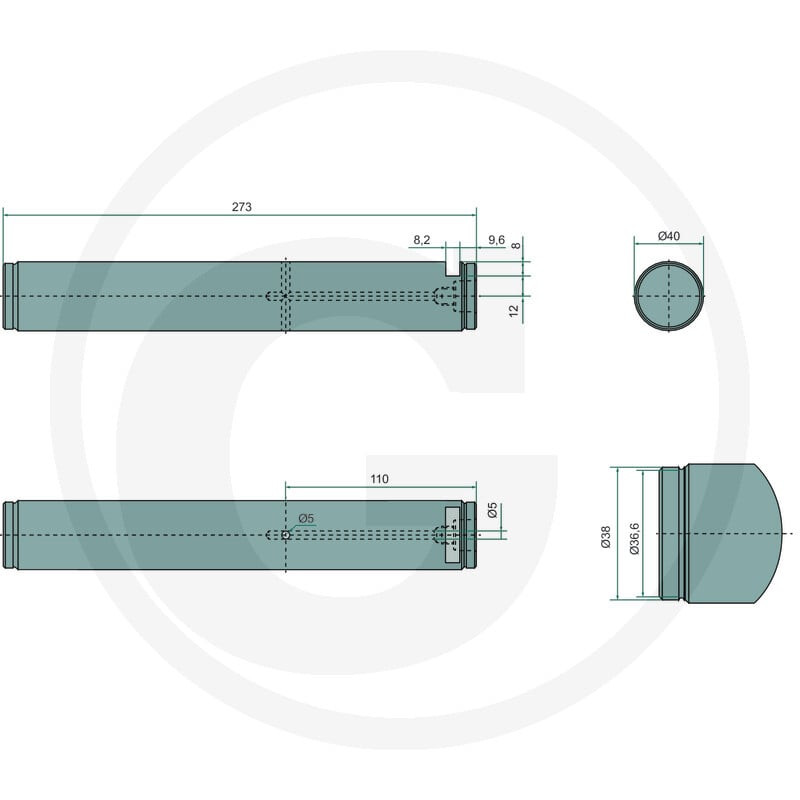 Sworzeń 40x273mm Scharmüller