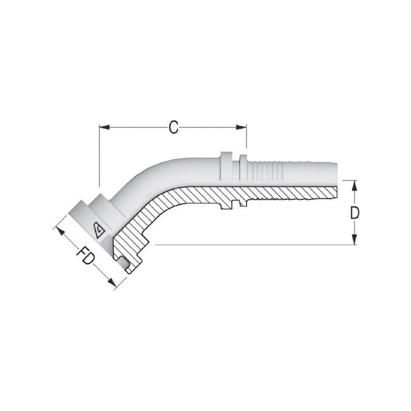 Insert DN20 Flange ø50.8 45 PFL202045 Alfagomma PFL202045