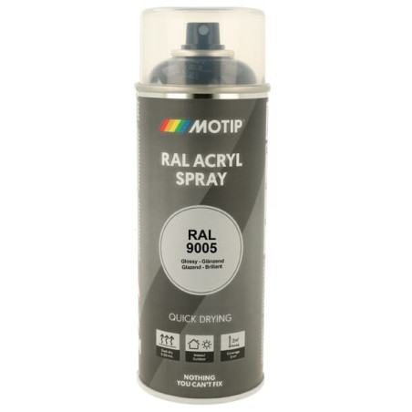 Lakier akrylowy w sprayu, RAL 9005 czarny 400 ml