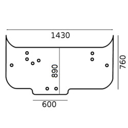 4297405M92 Szyba Massey Ferguson tylna Kramp 8719607228350
