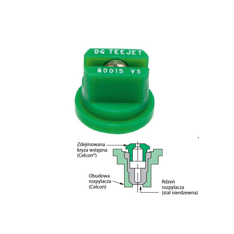 TeeJet DG80015VS Dysza płaskostrumieniowa DG 80 stopni 01,5 V2A