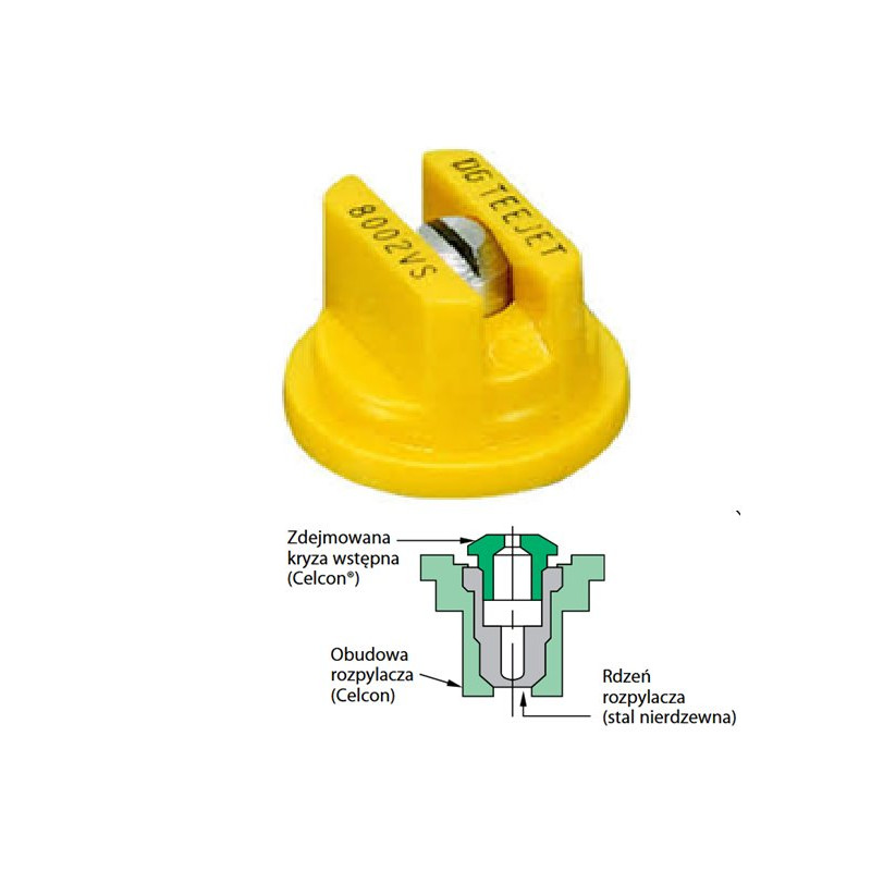 TeeJet DG8002VS Dysza płaskostrumieniowa DG 80 stopni 02 V2A