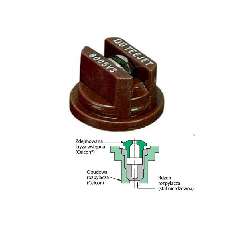 TeeJet DG8005VS Dysza płaskostrumieniowa DG 80 stopni 05 V2A