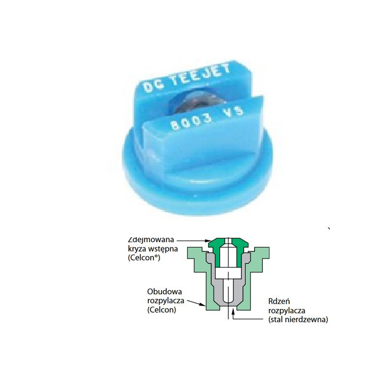 TeeJet DG8003VS Dysza płaskostrumieniowa DG 80 stopni 03 V2A