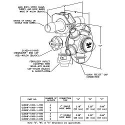 Korpus QJ364F-1000-1-NYB TeeJet 4 plus 1 do węża 1" krańcowy