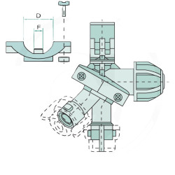 Korpus 24216A TeeJet potrójny do rury 1/2"  przyłącze F 7,0mm