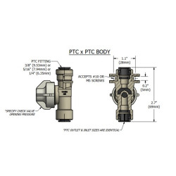 Korpus QJ98590 TeeJet do węża 3/8"(9,53mm), 2PSI
